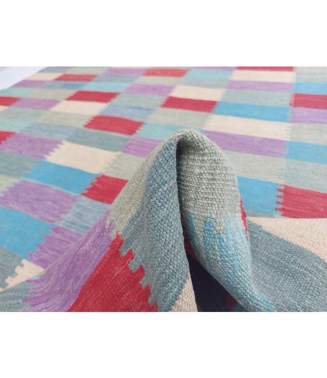 9'58x6'60 Hand Woven Modern Wool Kilim Area Rug