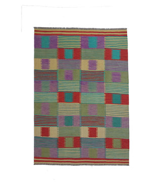 9'65x6'66 Hand Woven Modern Wool Kilim Area Rug