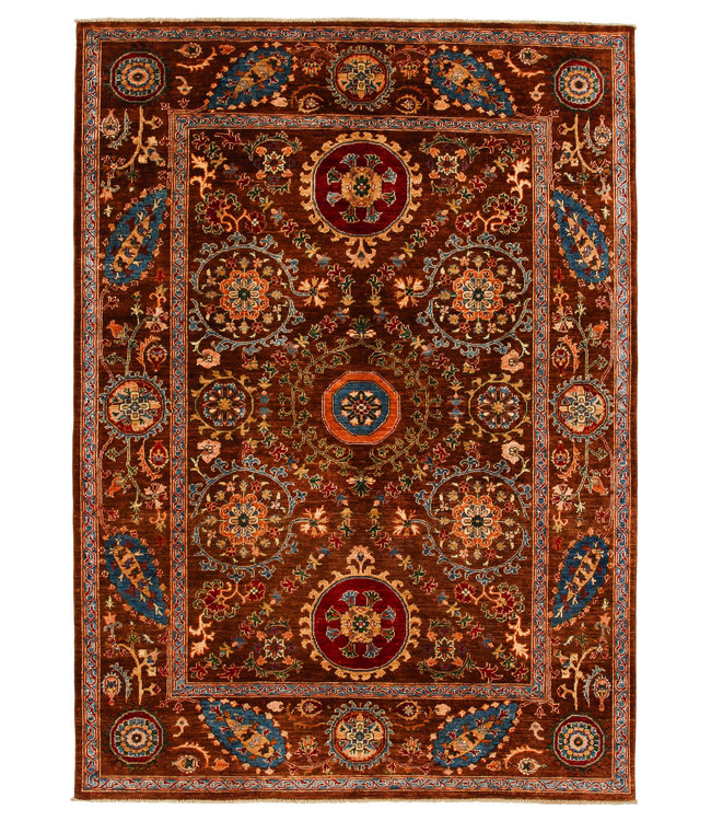Hand knotted 9'1x6'7 Suzani  Wool Rug 278x203 cm  Oriental Carpet
