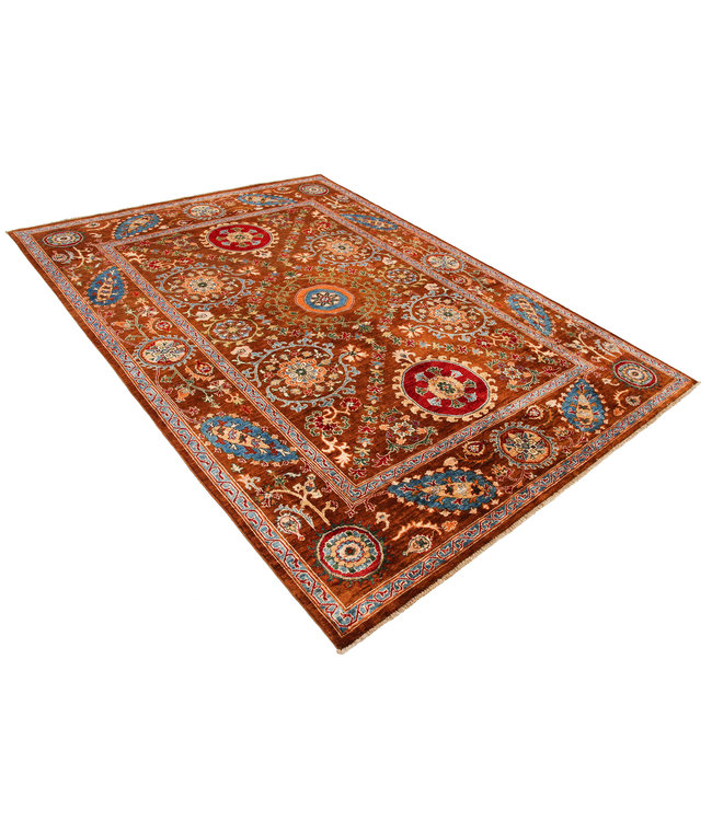 Handgeknoopt Suzani tapijt 278x203 cm  oosters kleed vloerkleed