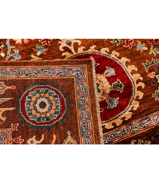 Hand knotted 9'1x6'7 Suzani  Wool Rug 278x203 cm  Oriental Carpet