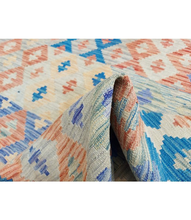 9'55x6'73 Hand Woven Afghan Wool Kilim Area Rug