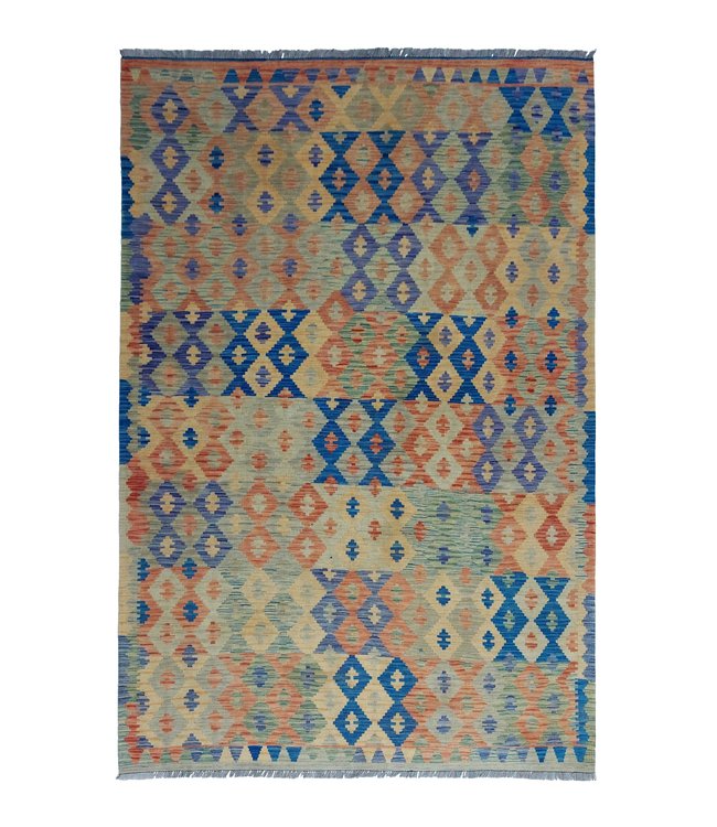 Handgewebte Orientalisch Wolle Kelim Teppich 291x205 cm