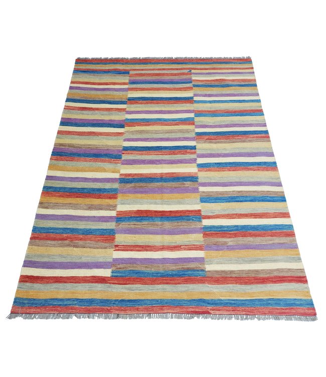 9'51x6'69 Hand Woven Modern Wool Kilim Area Rug