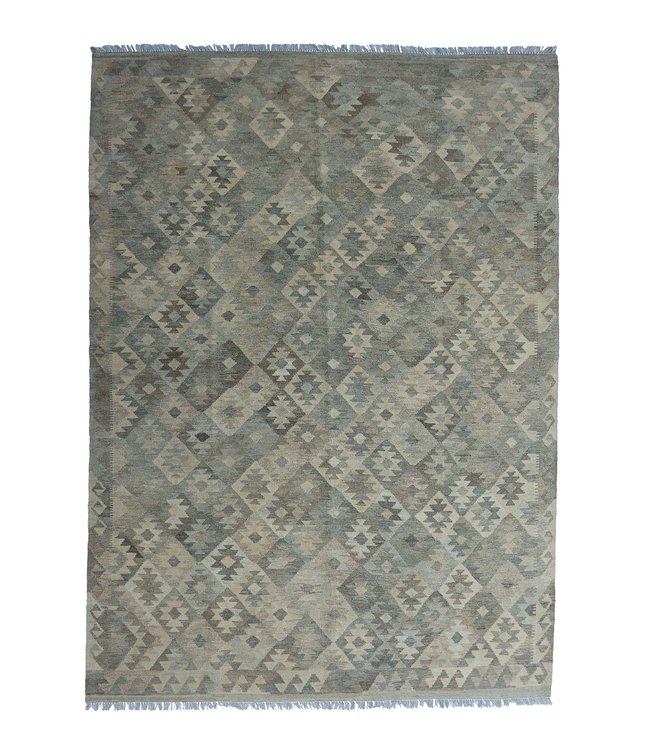 Handgemaakt Natural Kelim Wol Tapijt 287x205 cm