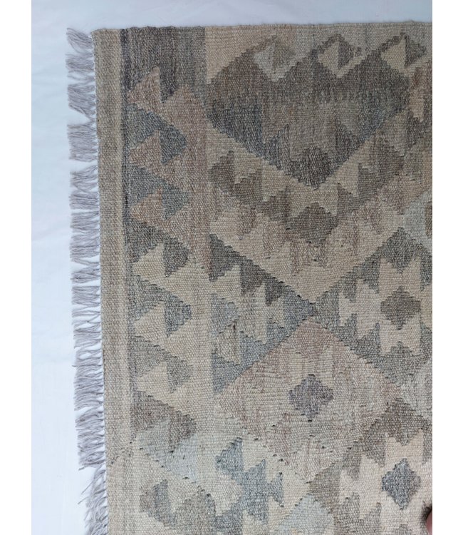 Handgewebte Braun Wolle Kelim Teppich 287x205 cm