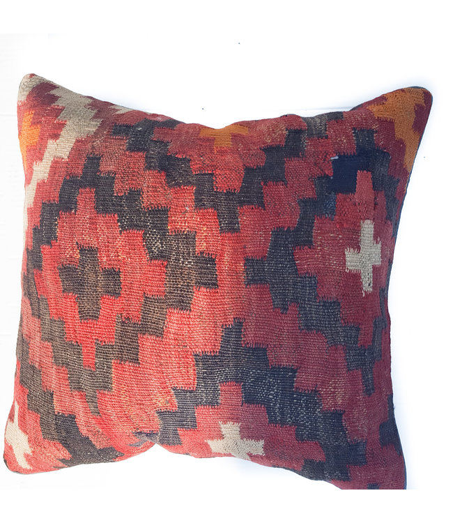 sier kleur 1x unieke vintage kelim kussen met vulling  50x50cm