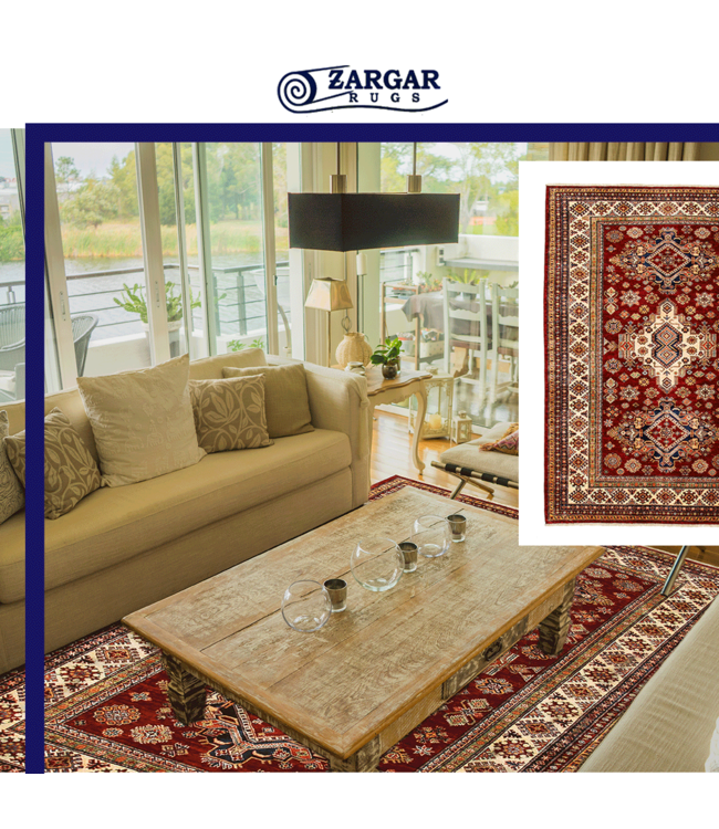 super fein oriental kazak teppich 241x174 cm