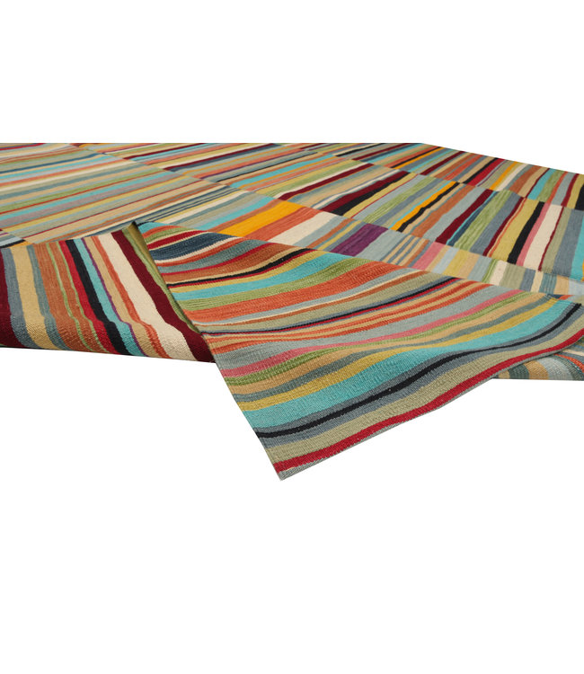 9'38x8'69 Hand Woven Modern Wool Kilim Area Rug