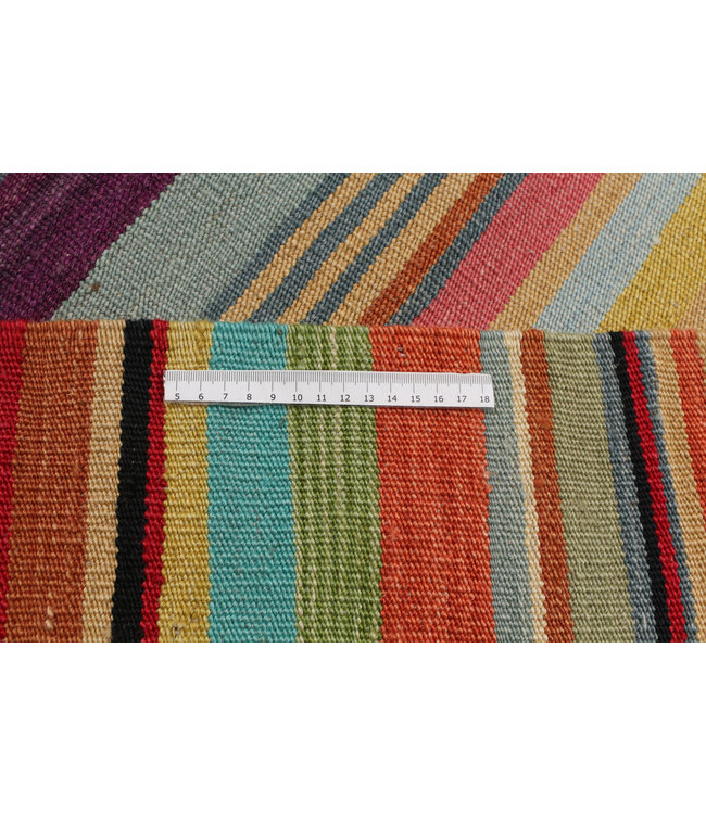 Handgewebte Modern Wolle Kelim Teppich 286x265cm