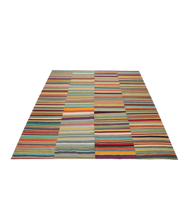 Handgewebte Modern Wolle Kelim Teppich 286x265cm