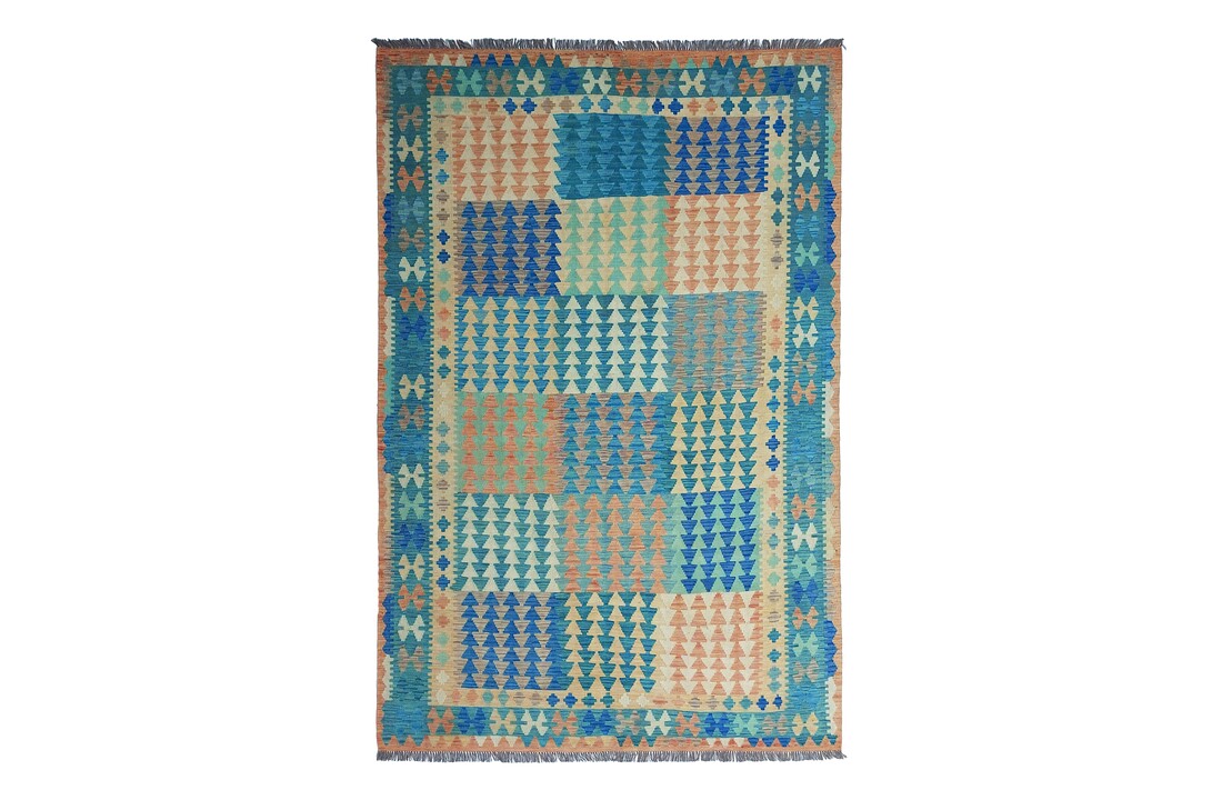 exclusive Vloerkleed Tapijt Kelim 297x203 cm Kleed Hand Geweven Kilim