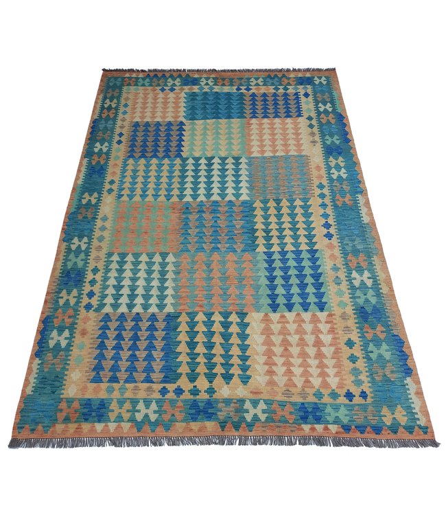 Handgewebte Orientalisch Wolle Kelim Teppich 297x203 cm