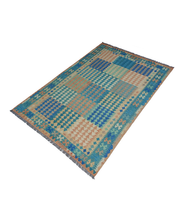 Handgemaakt Oosters Kelim Wol Vloerkleed 297x203 cm