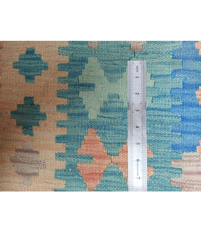 Handgemaakt Oosters Kelim Wol Vloerkleed 297x203 cm