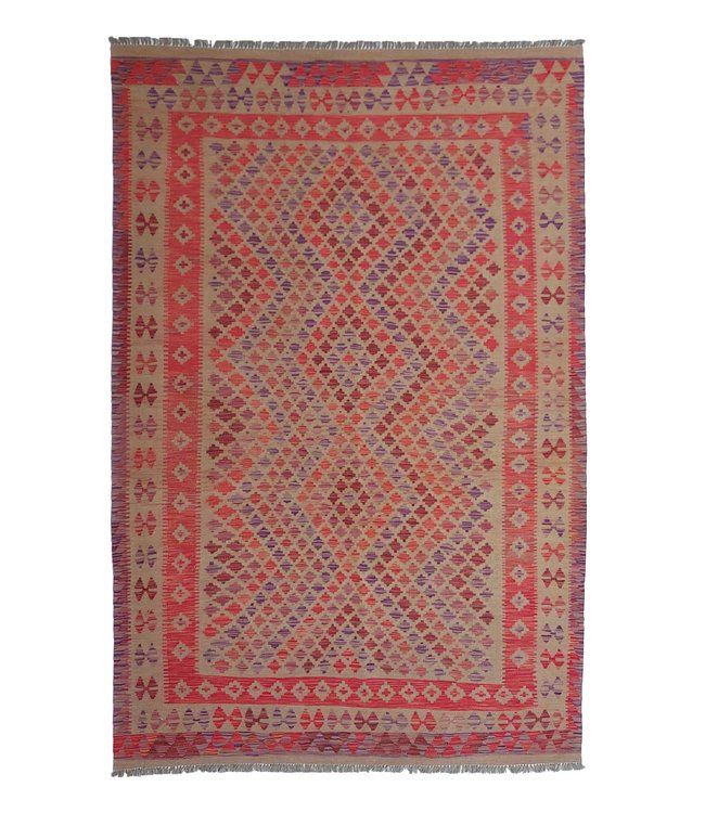 10'14x6'76 Hand Woven Afghan Wool Kilim Area Rug