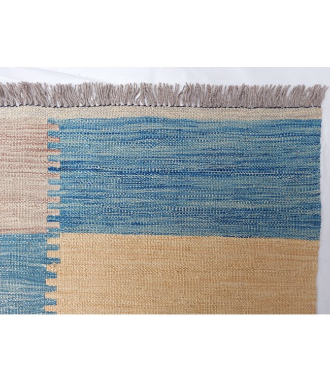 Handgemaakt Modern Kelim Wol Vloerkleed 296x197 cm