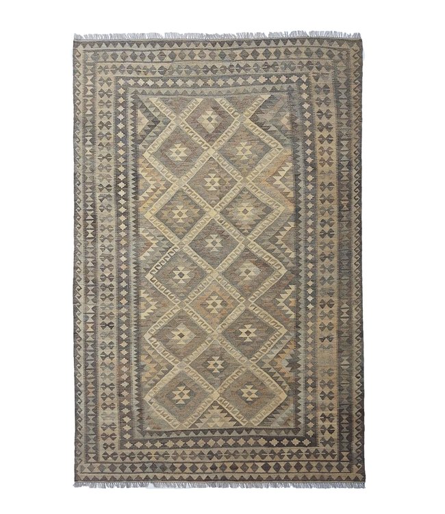 Handgemaakt Natural Kelim Wol Tapijt 306x197 cm