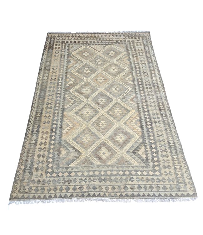 Handgemaakt Natural Kelim Wol Tapijt 306x197 cm