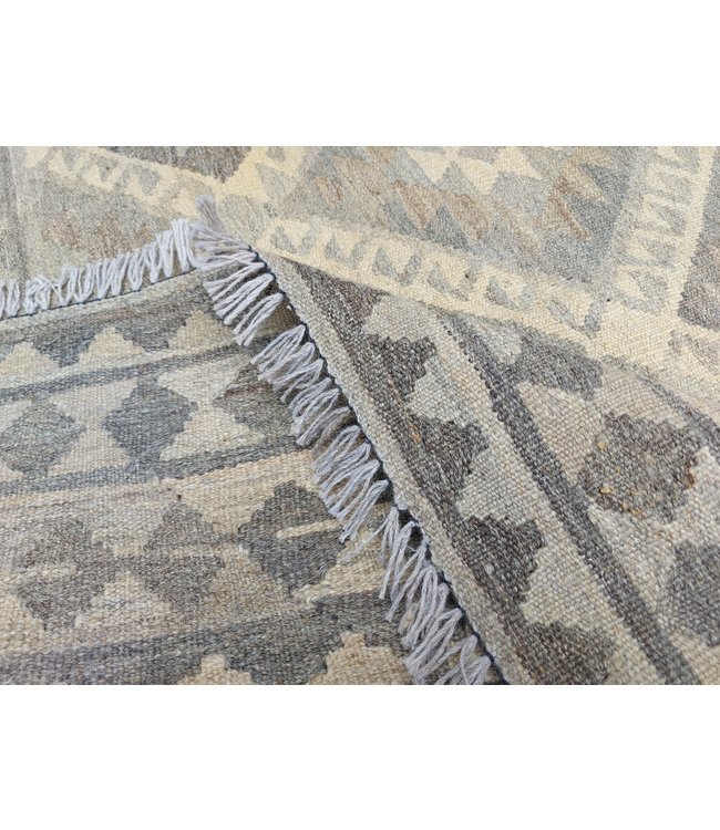 Handgemaakt Natural Kelim Wol Tapijt 306x197 cm