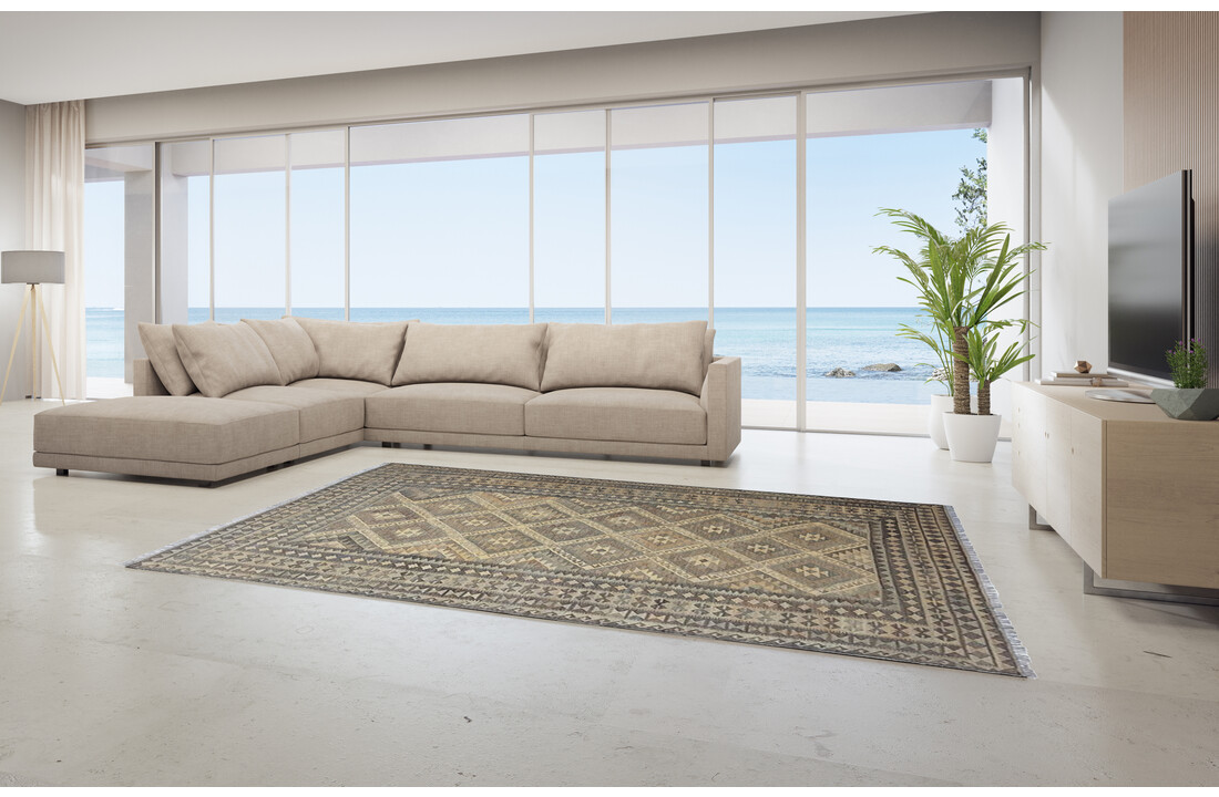 exclusive Vloerkleed Tapijt Kelim 306x197 cm Kleed Hand Geweven Kilim