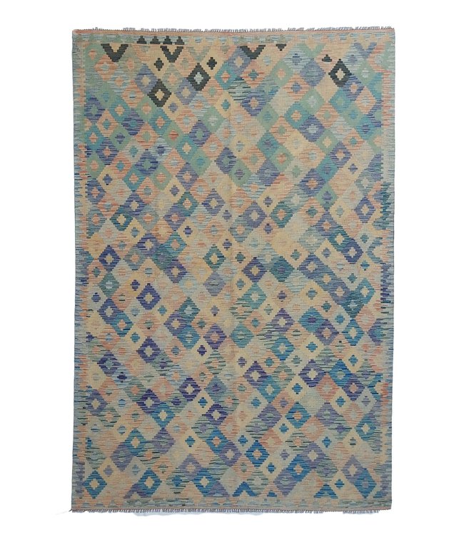 9'91x6'60 Hand Woven Afghan Wool Kilim Area Rug