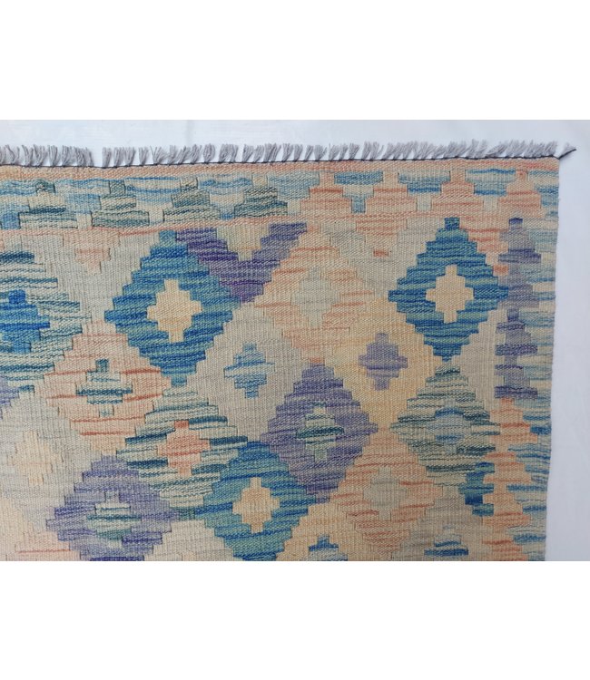 Handgewebte Orientalisch Wolle Kelim Teppich 302x201 cm