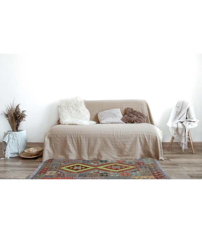 Handgewebte Orientalisch Wolle Kelim Teppich 125 x 77 cm