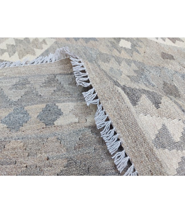 9'38x6'50 Hand Woven Brown Wool Kilim Area Rug