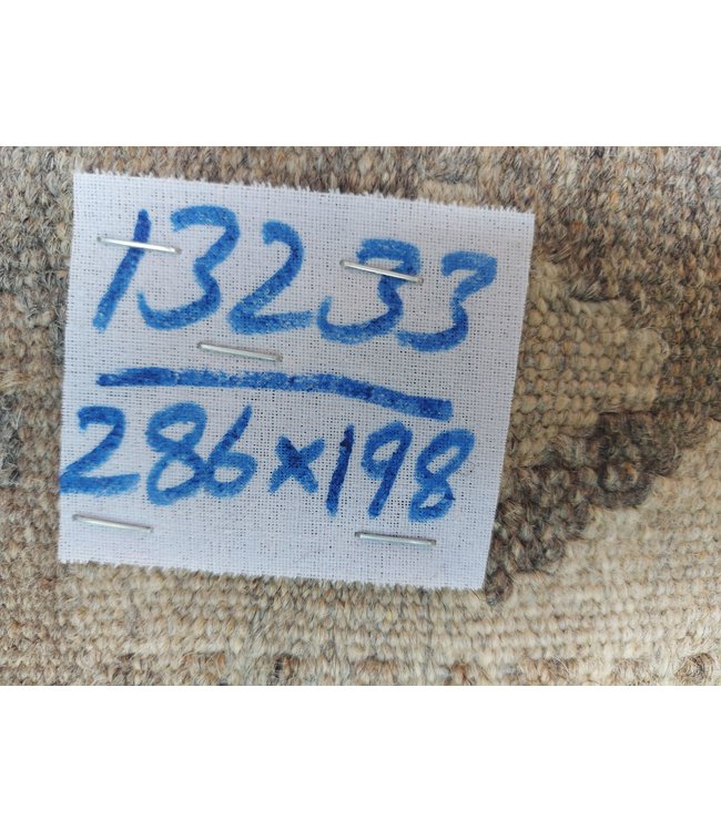 9'38x6'50 Hand Woven Brown Wool Kilim Area Rug