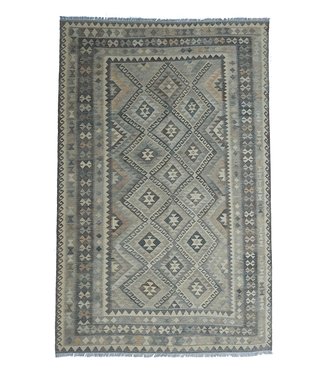 10'07x6'56 Hand Woven Brown Wool Kilim Area Rug