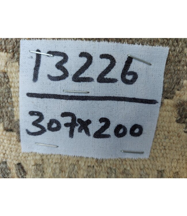 10'07x6'56 Hand Woven Brown Wool Kilim Area Rug