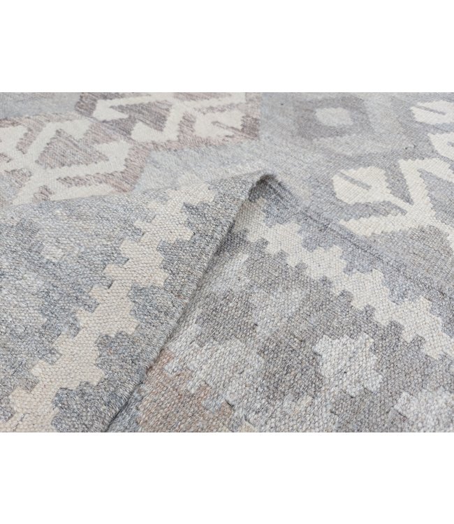 9'65x6'56 Hand Woven Brown Wool Kilim Area Rug