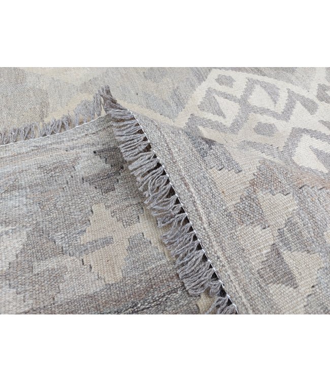 9'65x6'66 Hand Woven Brown Wool Kilim Area Rug