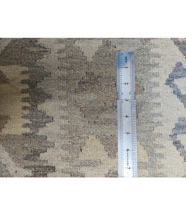 9'65x6'89 Hand Woven Brown Wool Kilim Area Rug