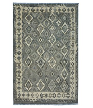 9'74x6'46 Hand Woven Brown Wool Kilim Area Rug