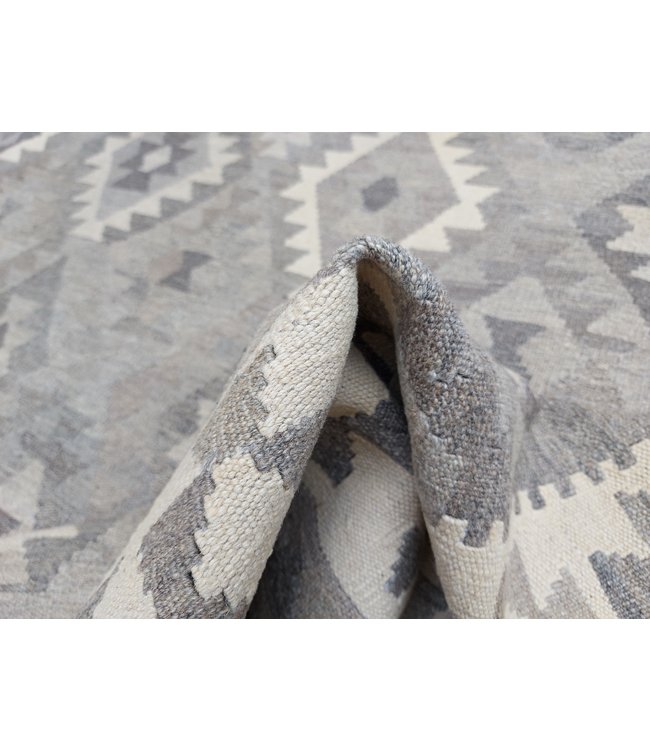 9'74x6'46 Hand Woven Brown Wool Kilim Area Rug