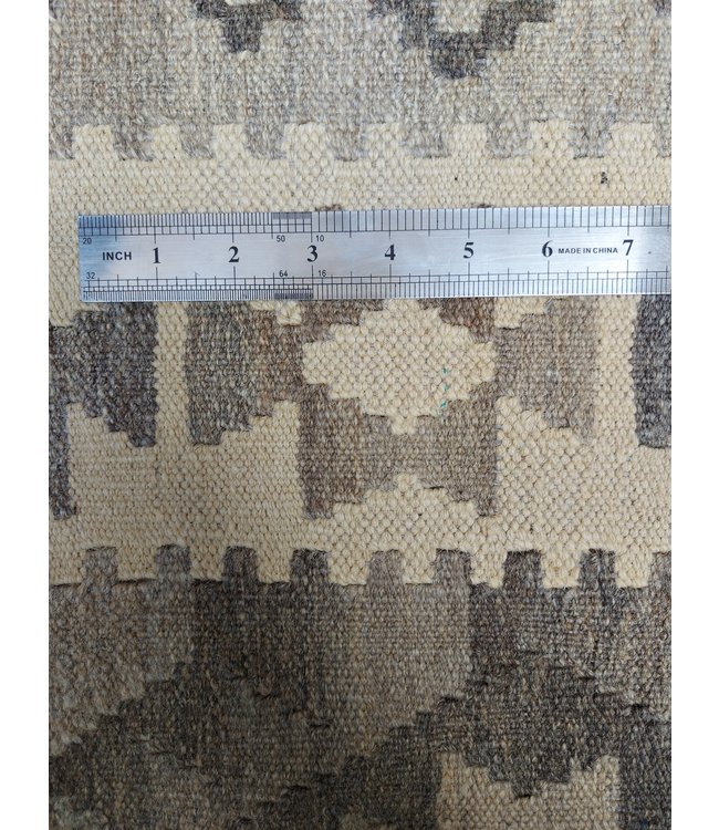 9'74x6'46 Hand Woven Brown Wool Kilim Area Rug