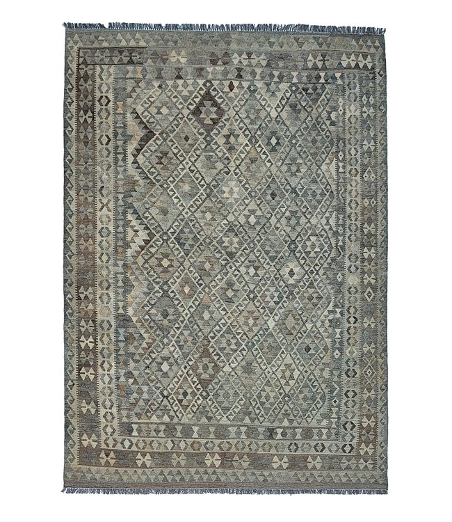 Handgemaakt Natural Kelim Wol Tapijt 282x205 cm