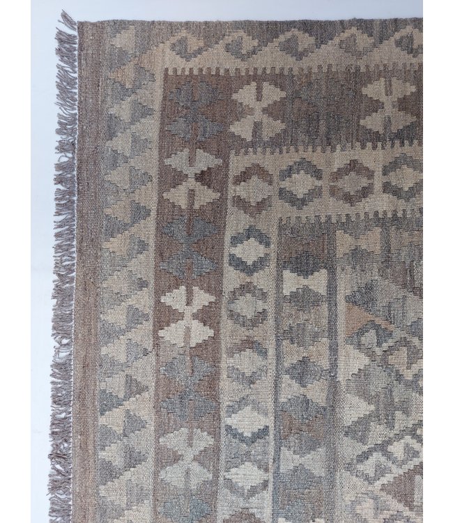 Handgemaakt Natural Kelim Wol Tapijt 282x205 cm