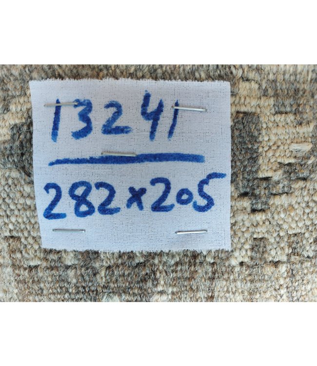 9'25x6'73 Hand Woven Brown Wool Kilim Area Rug