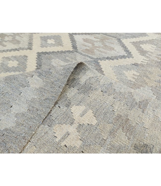 9'74x6'46 Hand Woven Brown Wool Kilim Area Rug