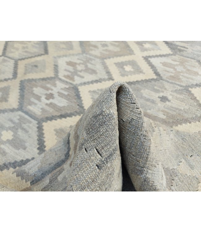 9'74x6'46 Hand Woven Brown Wool Kilim Area Rug