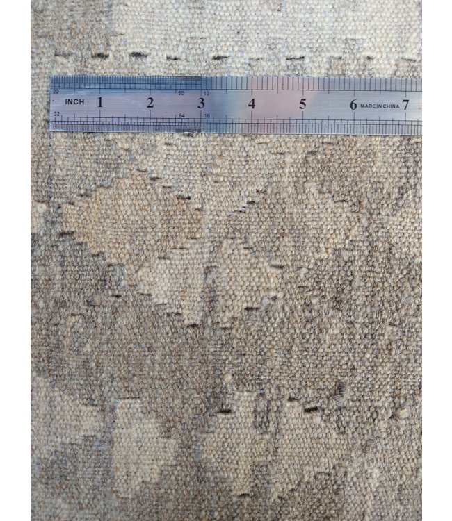 9'74x6'46 Hand Woven Brown Wool Kilim Area Rug