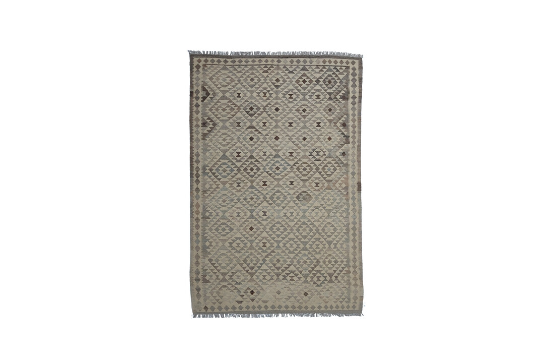 exclusive Vloerkleed Tapijt Kelim 302x203 cm Natural Kleed Hand Geweven Kilim