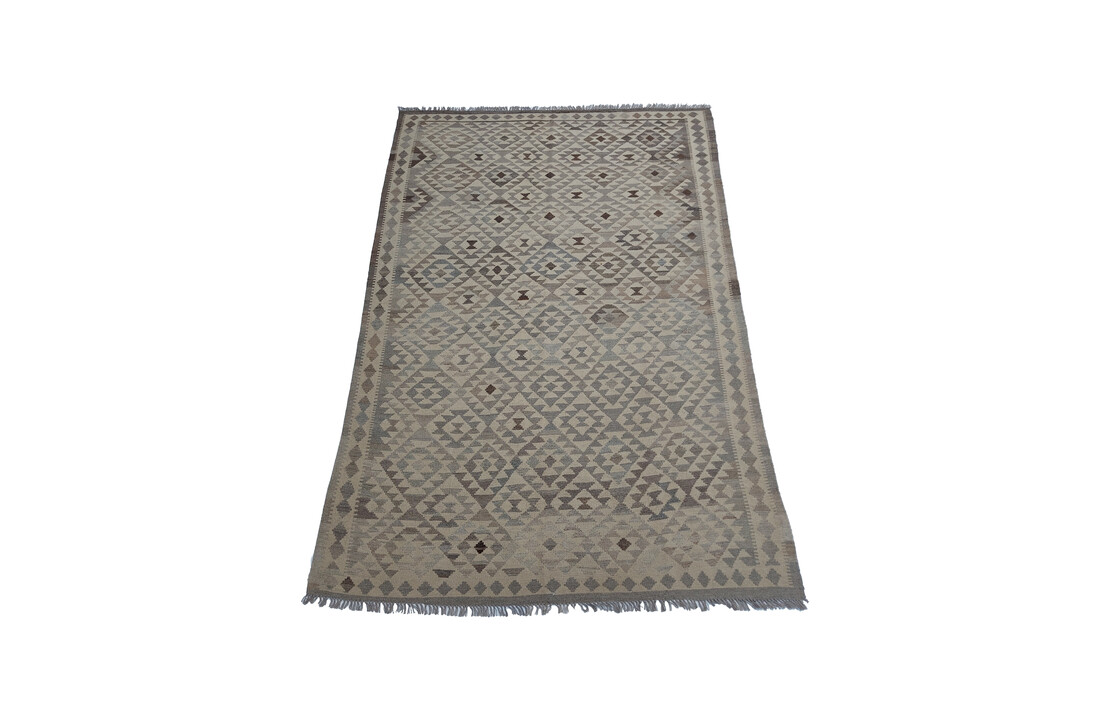 exclusive Vloerkleed Tapijt Kelim 302x203 cm Natural Kleed Hand Geweven Kilim
