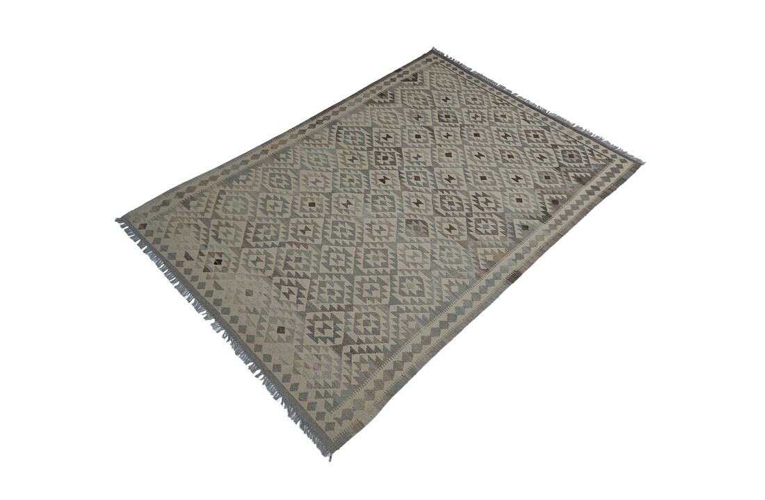 exclusive Vloerkleed Tapijt Kelim 302x203 cm Natural Kleed Hand Geweven Kilim