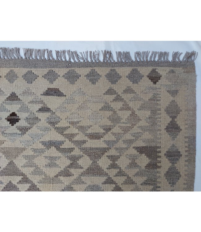 Handgemaakt Natural Kelim Wol Tapijt 302x203 cm