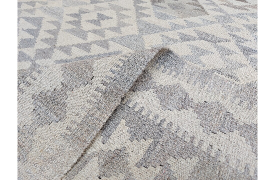 exclusive Vloerkleed Tapijt Kelim 302x203 cm Natural Kleed Hand Geweven Kilim