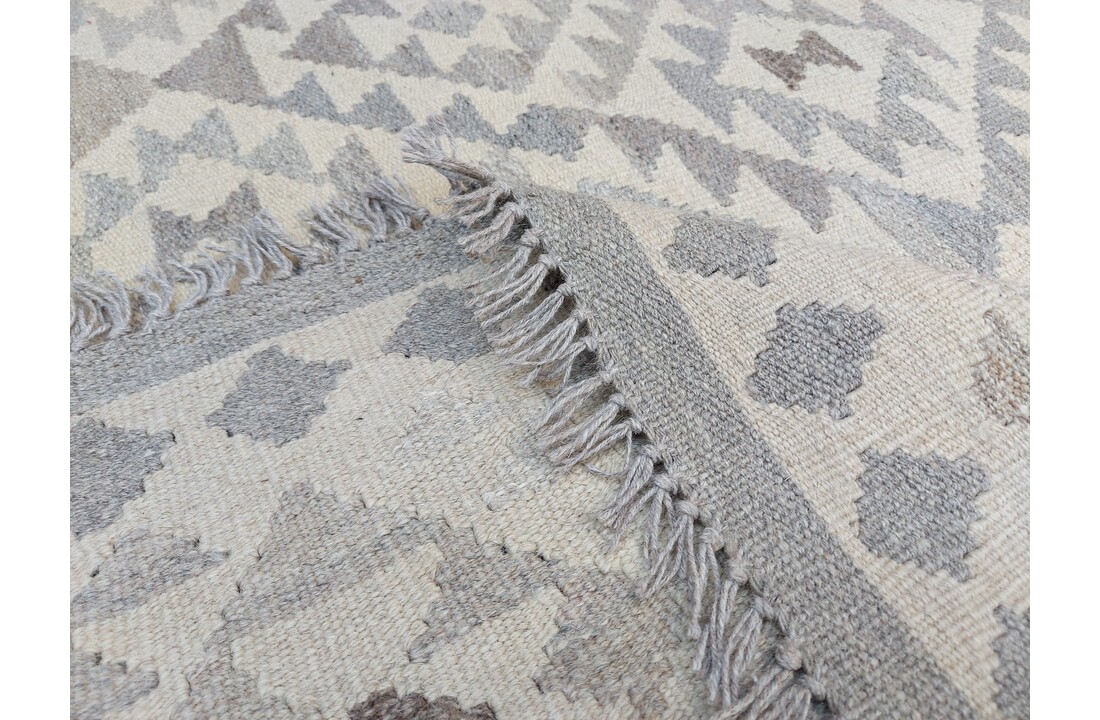 exclusive Vloerkleed Tapijt Kelim 302x203 cm Natural Kleed Hand Geweven Kilim